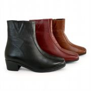 Εικόνα της Μποτάκια Δερμάτινα Ανατομικά με Χαμηλό Τακούνι