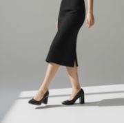 Εικόνα της Γόβες Μυτερές με Χοντρό Τακούνι Μαύρες