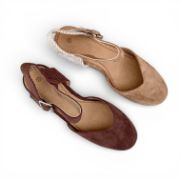 Εικόνα της Εσπαντρίγιες Πλατφόρμες με Μπαρέτα Suede Καφέ