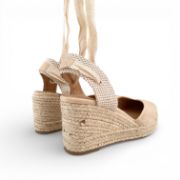 Εικόνα της Εσπαντρίγιες Πλατφόρμες με Κορδόνια Μπεζ