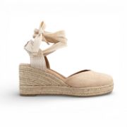 Εικόνα της Εσπαντρίγιες Πλατφόρμες με Κορδόνια Μπεζ