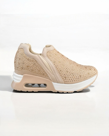 Εικόνα της Slip-on Sneakers με Στρας Μπεζ