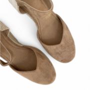 Εικόνα της Εσπαντρίγιες Πλατφόρμες με Μπαρέτα Suede Σκούρο Μπεζ