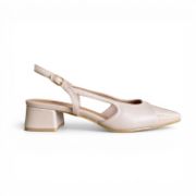 Εικόνα της Γόβες Εξώφτερνες Slingbacks με Χαμηλό Τακούνι Μπεζ