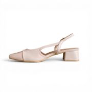 Εικόνα της Γόβες Εξώφτερνες Slingbacks με Χαμηλό Τακούνι Μπεζ