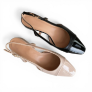 Εικόνα της Γόβες Εξώφτερνες Slingbacks με Χαμηλό Τακούνι Μπεζ