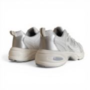 Εικόνα της Sneakers Unisex με Ύφασμα Δύχτι και Δερματίνη Λευκό