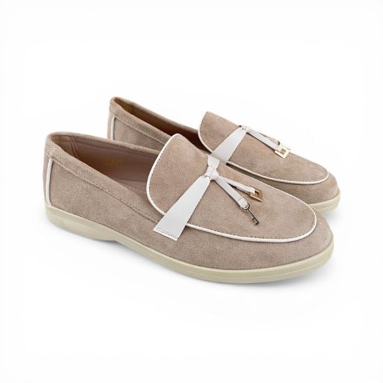 Εικόνα της Loafers Καστόρ με Διακοσμητικό Σχέδιο Μπεζ