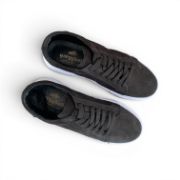 Εικόνα της Ανδρικά Δερμάτινα Sneakers Nubuck με Λευκή Σόλα Μαύρο