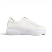 Εικόνα της Ανδρικά Δερμάτινα Sneakers με Λευκή Σόλα Λευκό