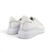 Εικόνα της Ανδρικά Δερμάτινα Sneakers με Λευκή Σόλα Λευκό