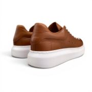 Εικόνα της Ανδρικά Δερμάτινα Sneakers με Λευκή Σόλα Ταμπά