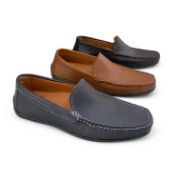 Εικόνα της Ανδρικά Μοκασίνια Δερμάτινα Ανατομικά Μπλε