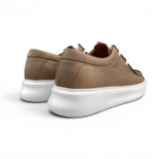 Εικόνα της Ανδρικά Δερμάτινα Loafers με Κορδόνι Ανατομικά με Λευκή Σόλα Πούρο