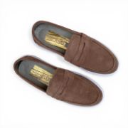 Εικόνα της Ανδρικά Δερμάτινα Loafers Καστόρ με Λευκή Σόλα Πούρο