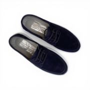 Εικόνα της Ανδρικά Δερμάτινα Loafers Καστόρ με Κορδόνι και Λευκή Σόλα Μπλε