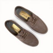 Εικόνα της Ανδρικά Δερμάτινα Loafers Καστόρ με Κορδόνι και Λευκή Σόλα Πούρο