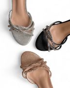 Εικόνα της Πέδιλα με Στρας Γκλιτερ και Χοντρό Τακούνι Μαύρο