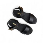 Εικόνα της Δερμάτινες Πλατφόρμες Flatforms με Φάσα Μαύρο